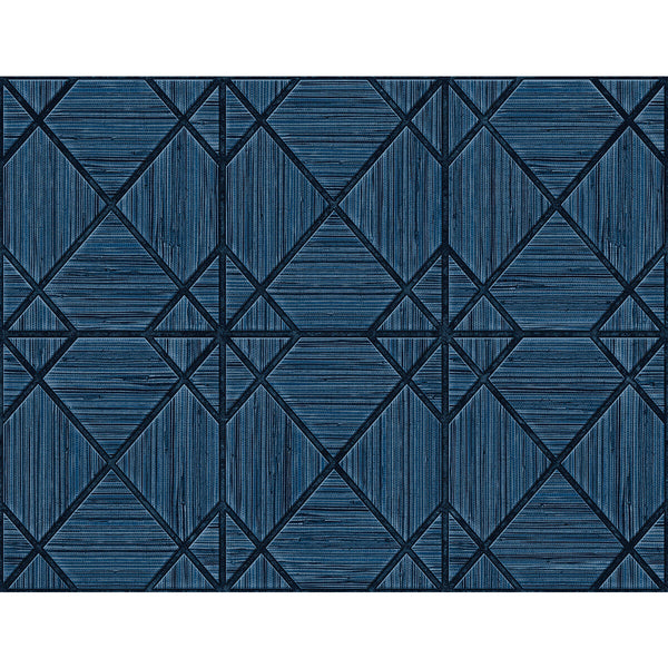 Midway Ave - Ocean Dark Blue By Phillipe Romano | Phillipe Romano The Keys | Geometric Wallcovering Vinyl/Faux Leather