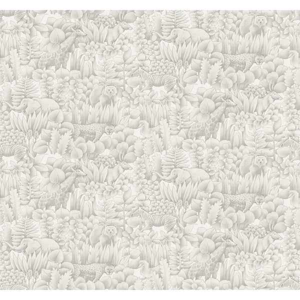 Tamarind - Dove Tail Grey By Phillipe Romano | Phillipe Romano The Keys |Animal/Insects Novelty Wallcovering Print