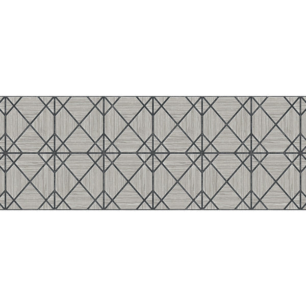 Midway Ave 54 - Ocean Grey By Phillipe Romano | Phillipe Romano The Keys 54 |Modern Geometric Wallcovering Vinyl/Faux Leather