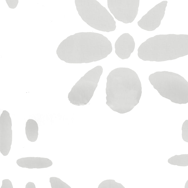 Wildflowers Ii Gray on White Screen Printed - White Wallcovering | China Seas
