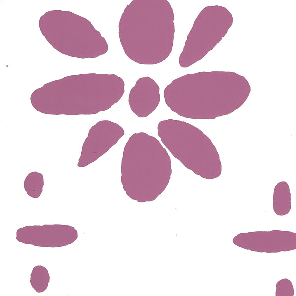 Wildflowers Ii Purple on White Screen Printed - White Wallcovering | China Seas