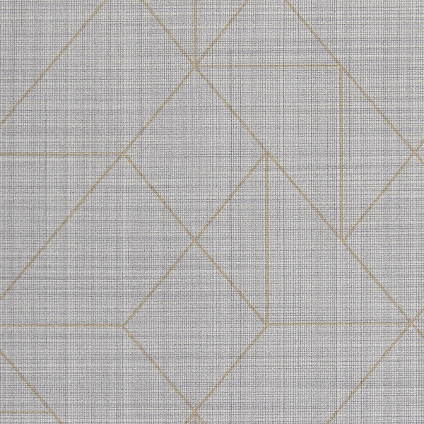 Brussels Angles Silver Satin Wallcovering | Phillipe Romano