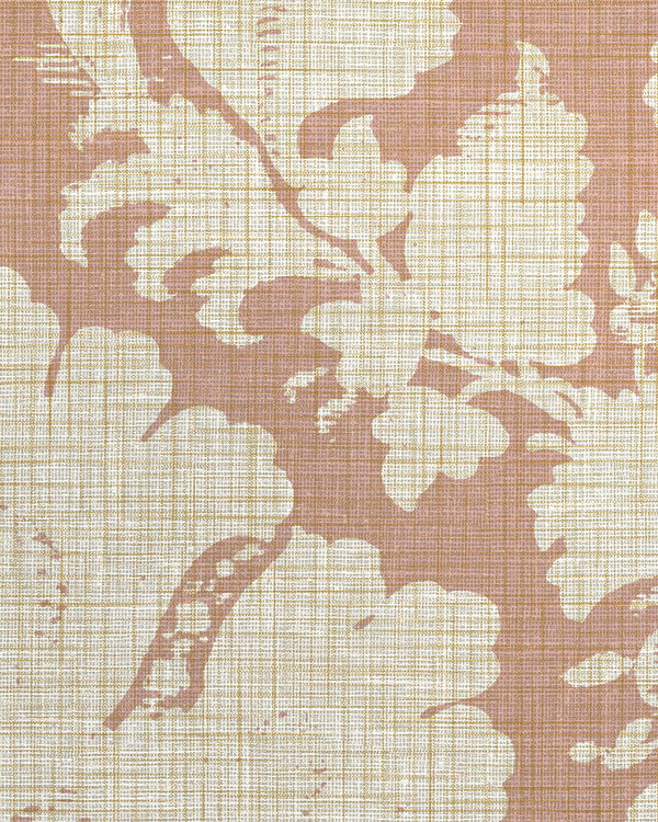 Brussels Watercolor Damask Blush Linen Wallcovering | Phillipe Romano
