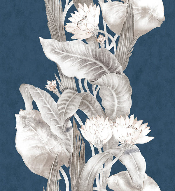 Riverine Añil, Añil Wallcoverings | Coordonné