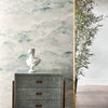 Sansui (On Unique Ground) - Indigo Wash Wallcovering | Zoffany