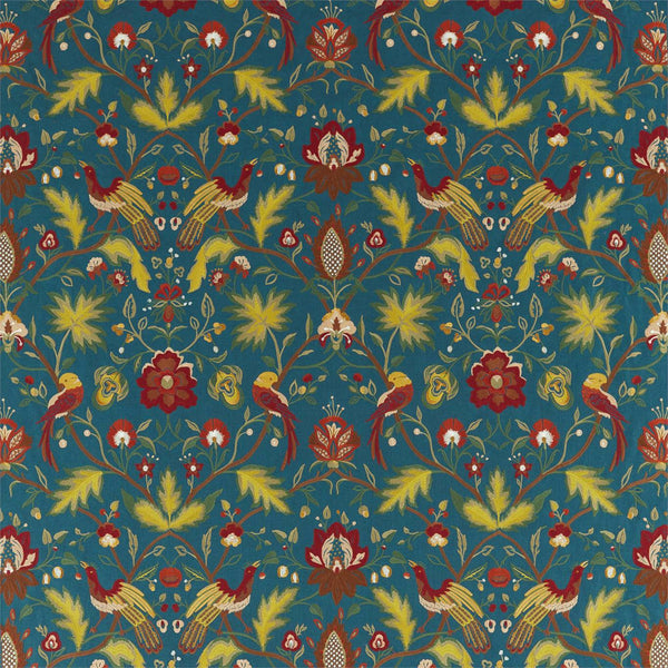 Oiseaux De Paradis Embroidery Prussian Blue | Zoffany