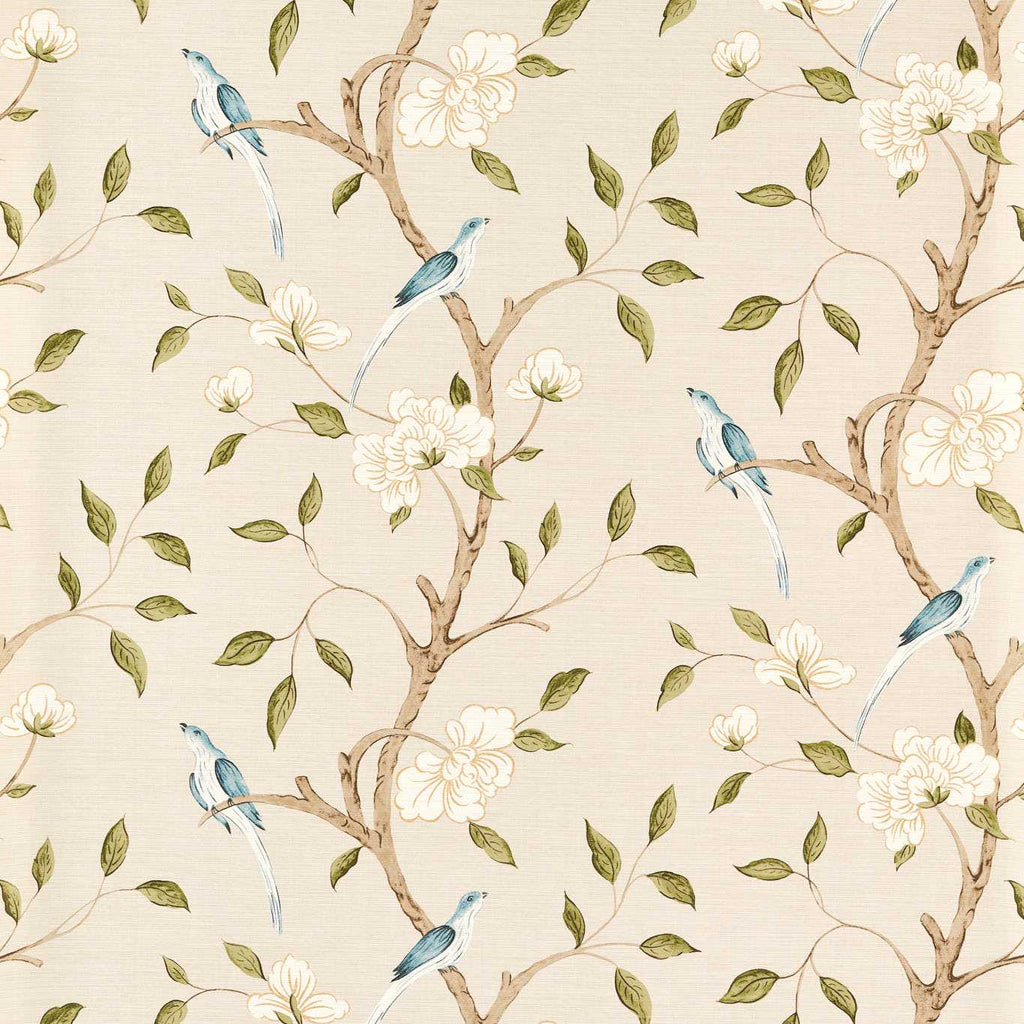 Eleonora Print Evergreen Wallcovering by Zoffany