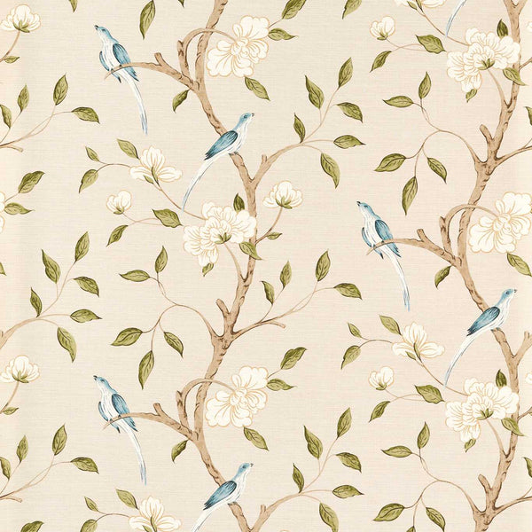 Eleonora Print Evergreen Wallcovering | Zoffany