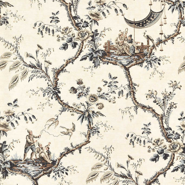 Emperors Musician - Charcoal wallcovering | Zoffany