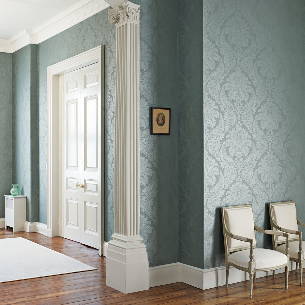 Malmaison Damask - Chalk Wallcovering | Zoffany