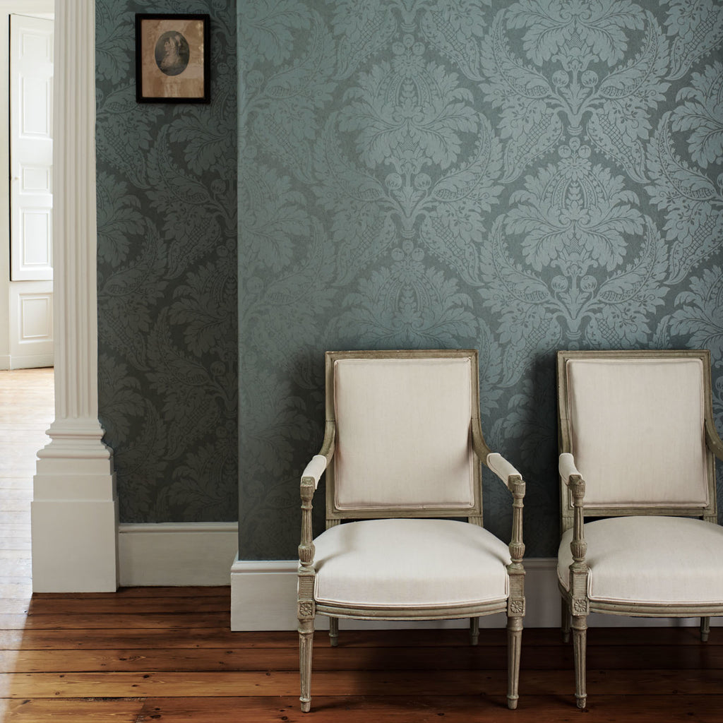 Malmaison Damask Teal - View 2