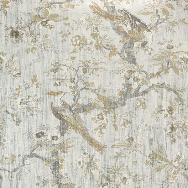 Chintz Lustre - Quartz Grey wallcovering | Zoffany
