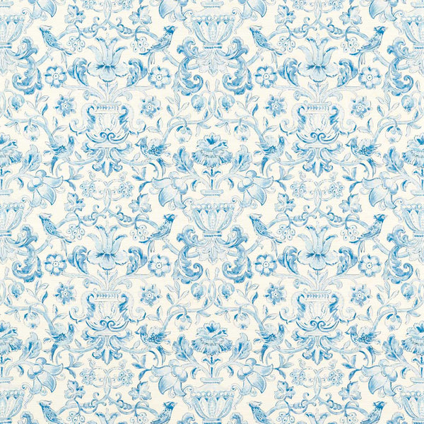 Pompadour Print - Indigo wallcovering | Zoffany