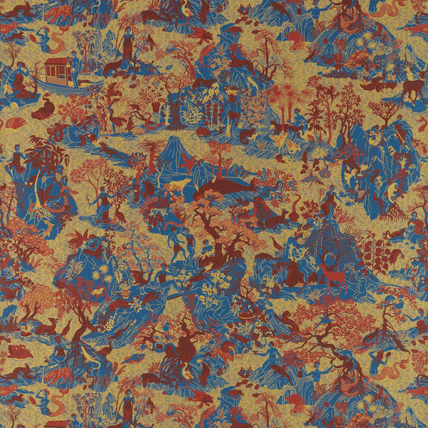Avalonis Como Blue/Koi - Como Blue / Koi wallcovering | Zoffany