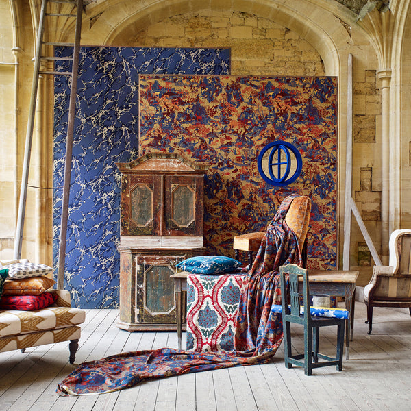 French Marble - Reign Blue wallcovering | Zoffany