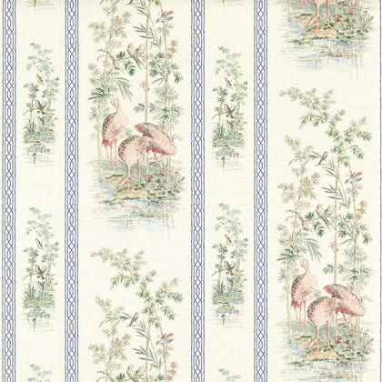 Storks & Thrushes Tuscan Pink/Cobalt - Tuscan Pink / Cobalt wallcovering | Zoffany