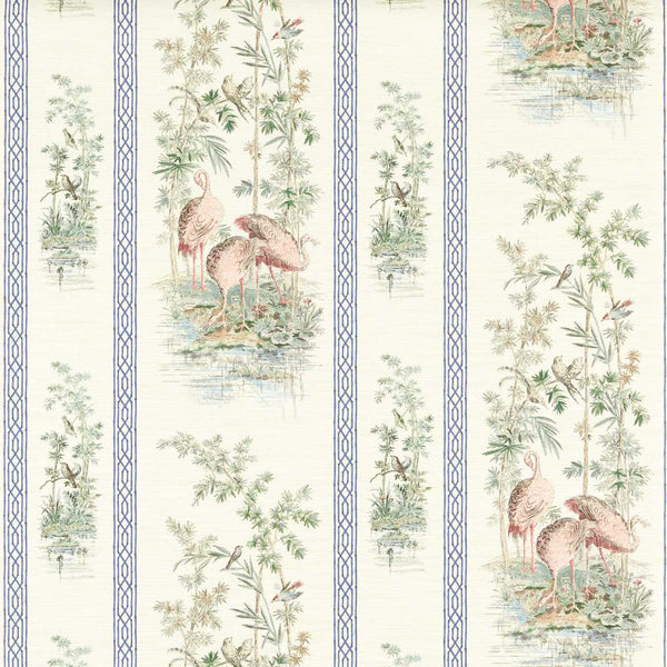 Storks & Thrushes Tuscan Pink/Cobalt - Tuscan Pink / Cobalt wallcovering | Zoffany