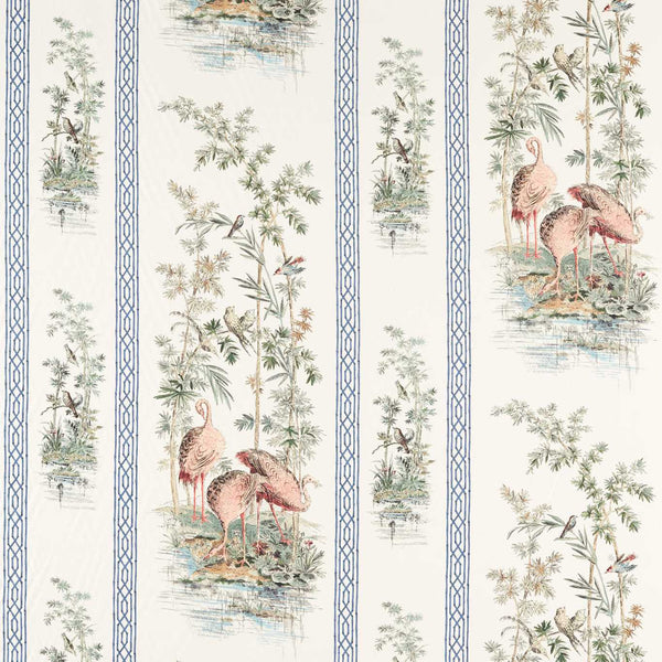 Stork & Thrushes Tuscan Pink / Cobalt | Zoffany