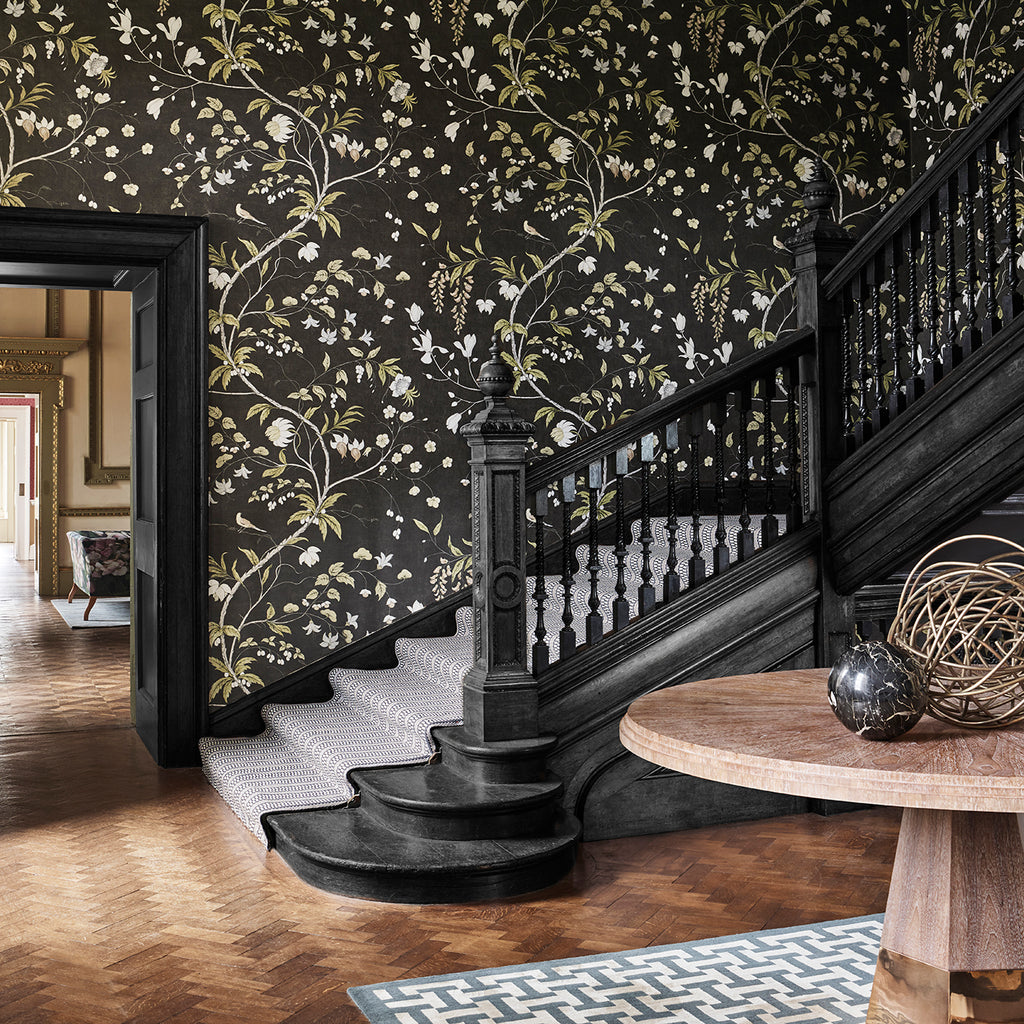 Chambalon Trail - Mercury/Platinum Grey Wallcovering | Zoffany