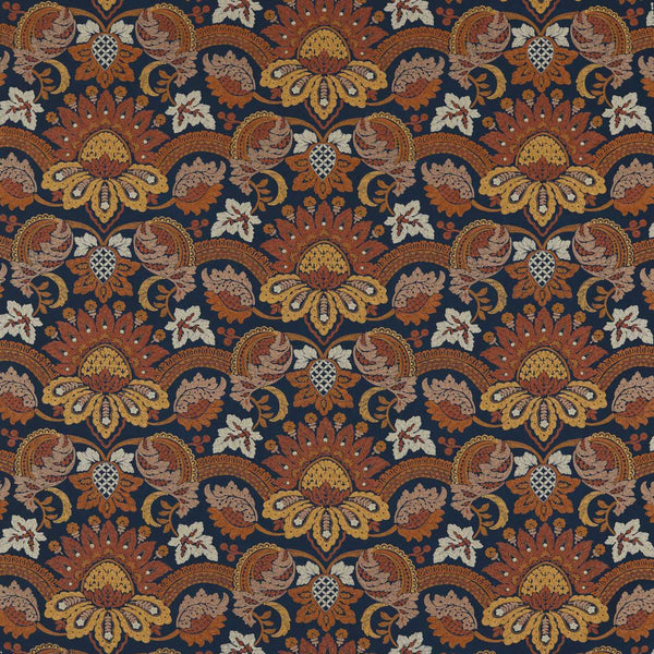 Pomegranate Velvet Indigo / Terracota | Zoffany