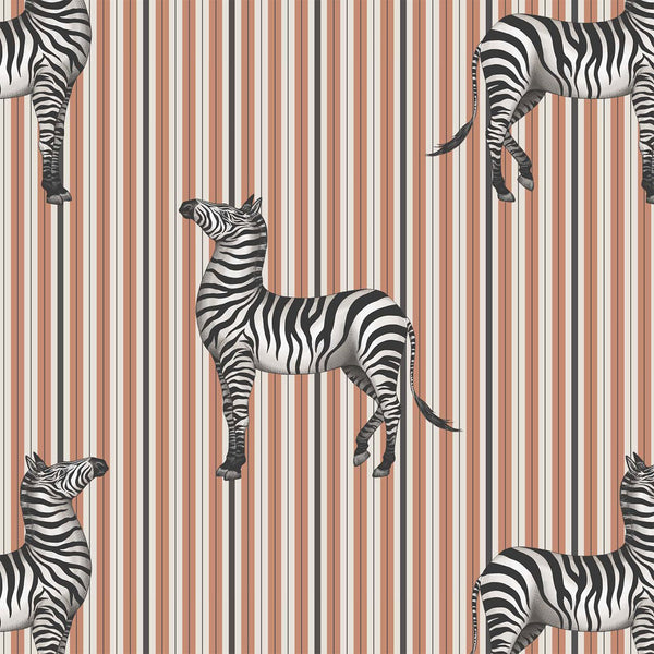 Zeal Off White & Tangerine Orange, Sample Wallcoverings | House of Hackney