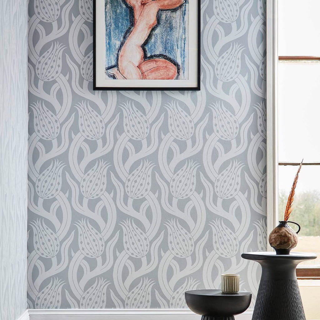 Persian Tulip - Quartz Grey Wallcovering | Zoffany