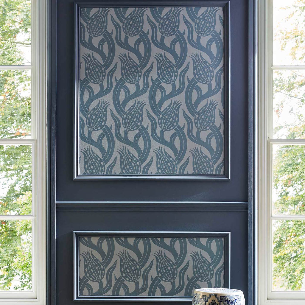Persian Tulip - Blue Stone Wallcovering | Zoffany