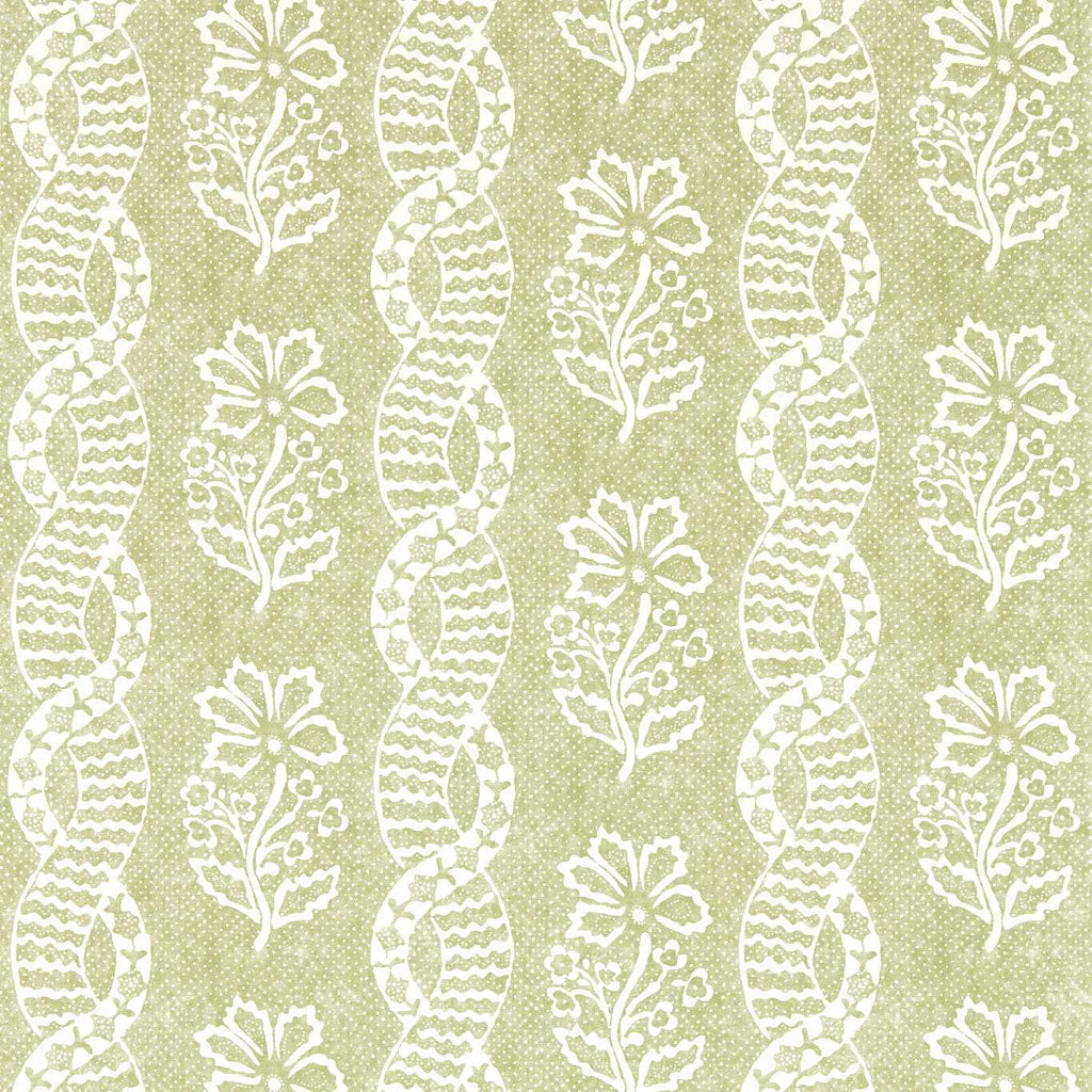 Dabu Stripe - Pale Olive Wallcovering | Zoffany
