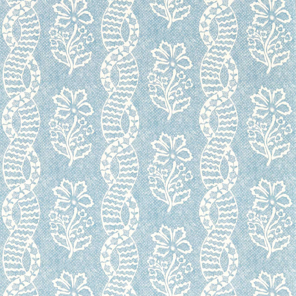 Dabu Stripe - Wedgwood Blue Wallcovering | Zoffany