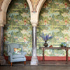 Peacock Garden - Green/Coral Wallcovering | Zoffany