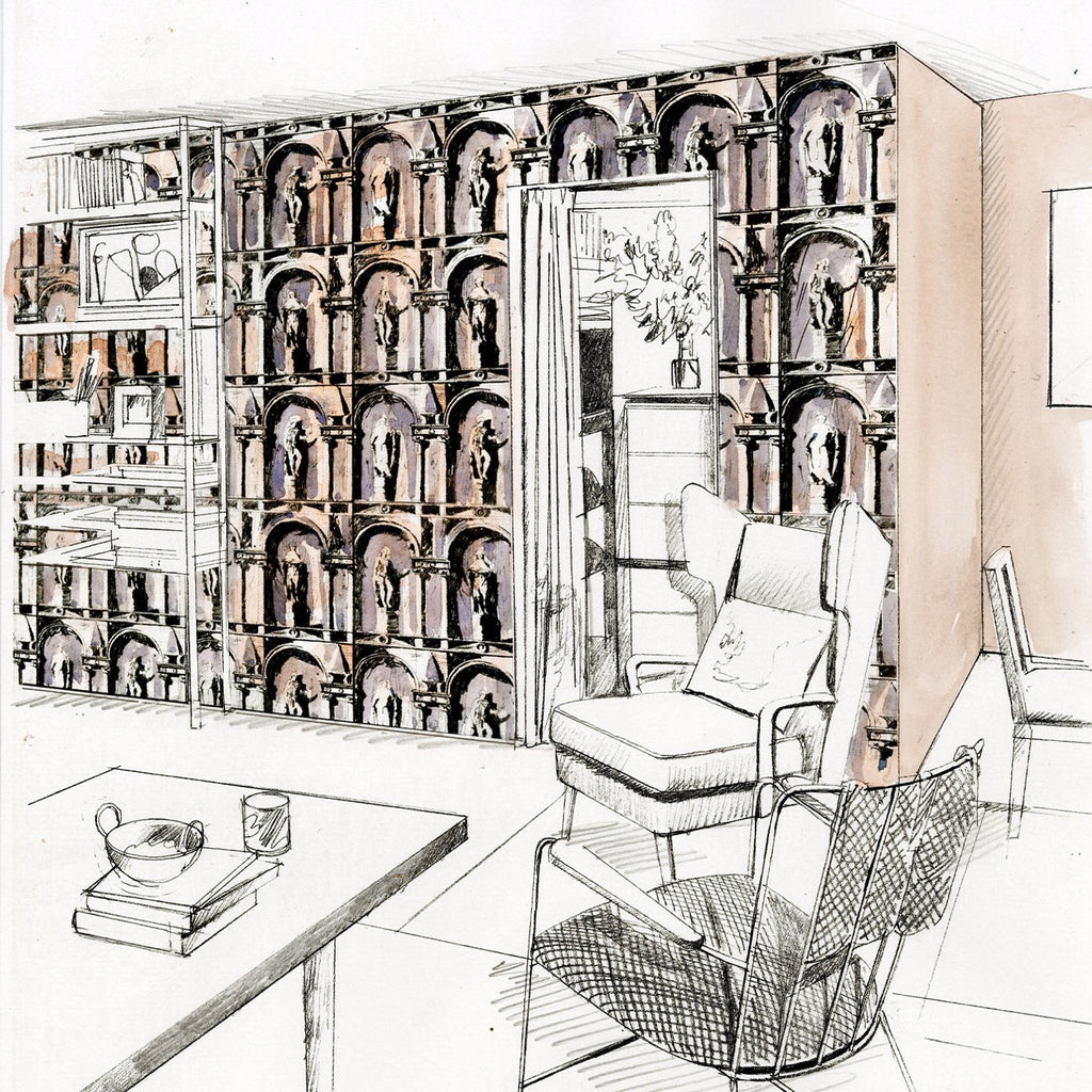 Montacute - Platinum Grey/Ink Wallcovering | Zoffany