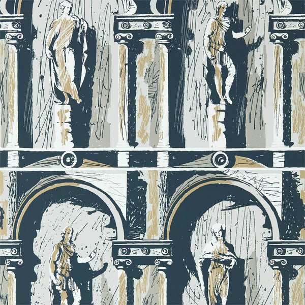 Montacute - Platinum Grey/Ink wallcovering | Zoffany