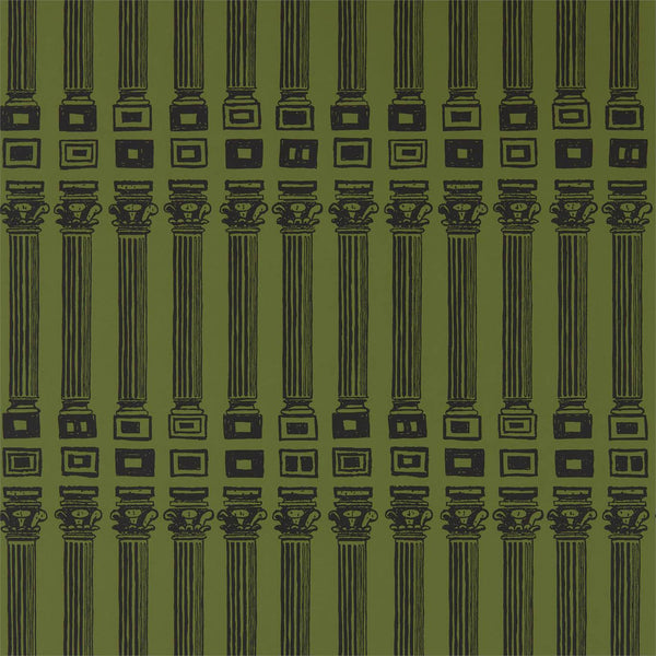 Columns - Olive/Bone Black wallcovering | Zoffany