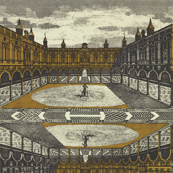 Royal Exchange - Paris Grey/Gold wallcovering | Zoffany