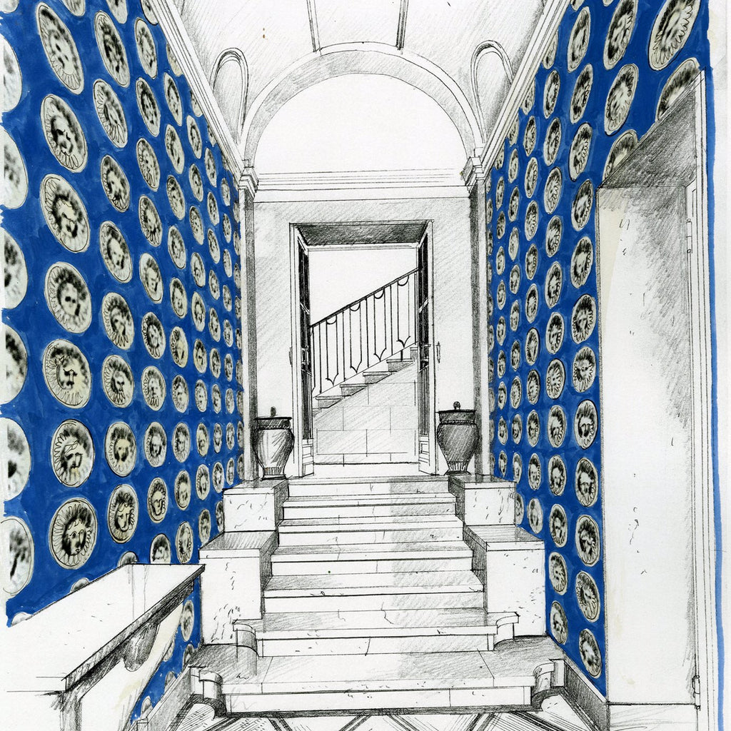 Medallion - Lazuli/Nickle Wallcovering | Zoffany
