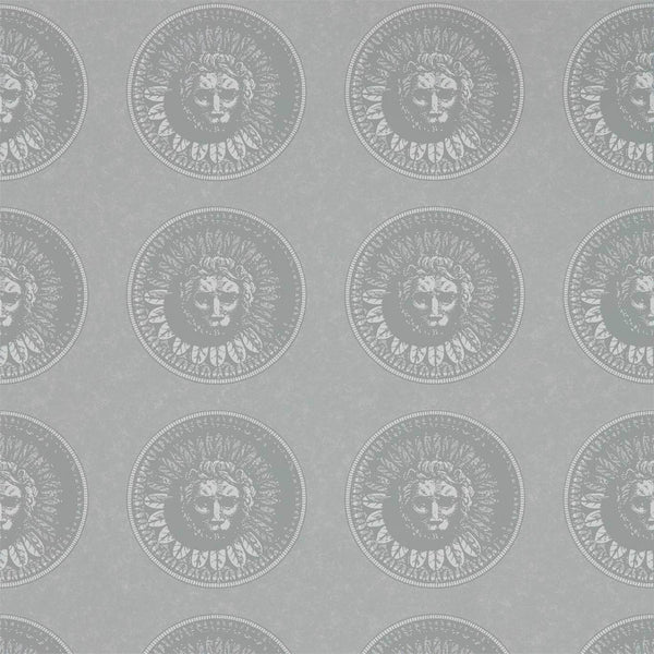 Medallion - Silver/Perfect White wallcovering | Zoffany
