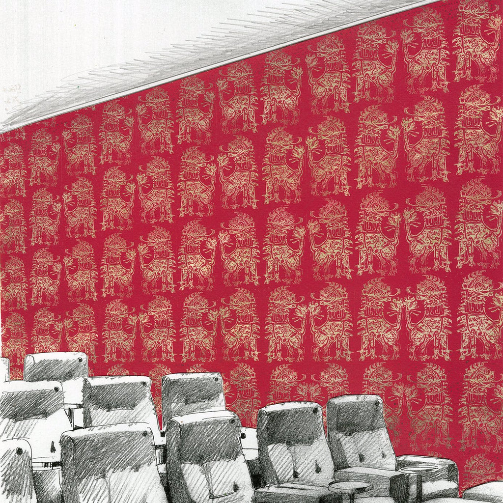 Sicilian Lion - Serpentine/Gold Wallcovering | Zoffany