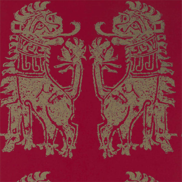Sicilian Lion - Cinnabar/Bronze wallcovering | Zoffany