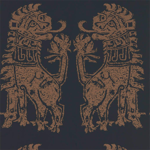 Sicilian Lion - Bone Black/Coppper wallcovering | Zoffany