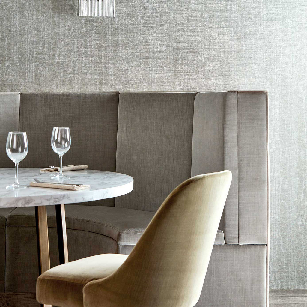 Watered - Silk Bone Black Wallcovering | Zoffany