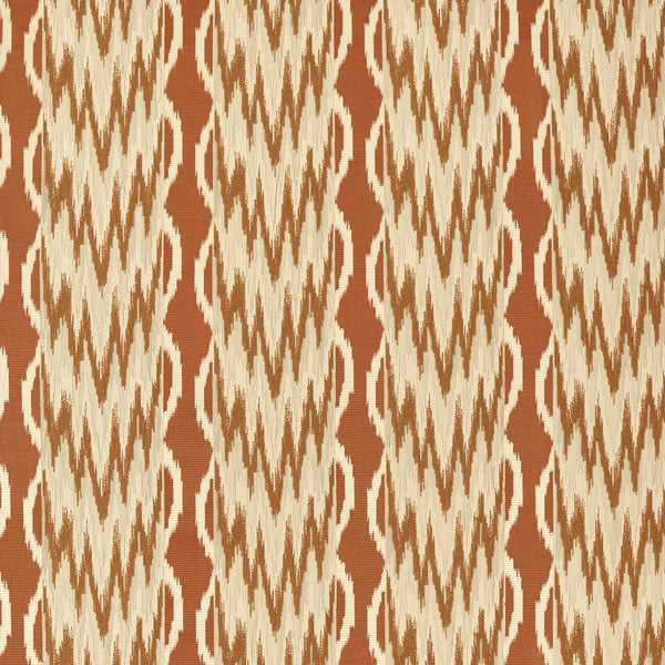 Embroidered Ikat Stripe Amber | Zoffany