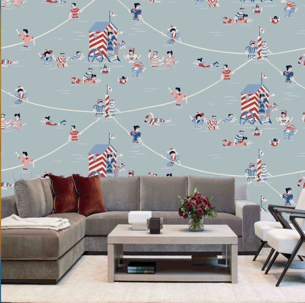 Infinite Scaleª Day at the Beach Ver. 1 Retro | Architectural Wallcoverings