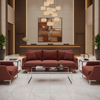 Smooth Solid Color Rustic Sienna Upholstered Sofa | Architectural Fabrics