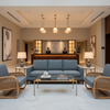 Rattan Bay - Denim Upholstered Sofa | Architectural Fabrics