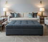 BELVEDERE - Deep Sea Texture Upholstery Upholstered Ottoman | Architectural Fabrics