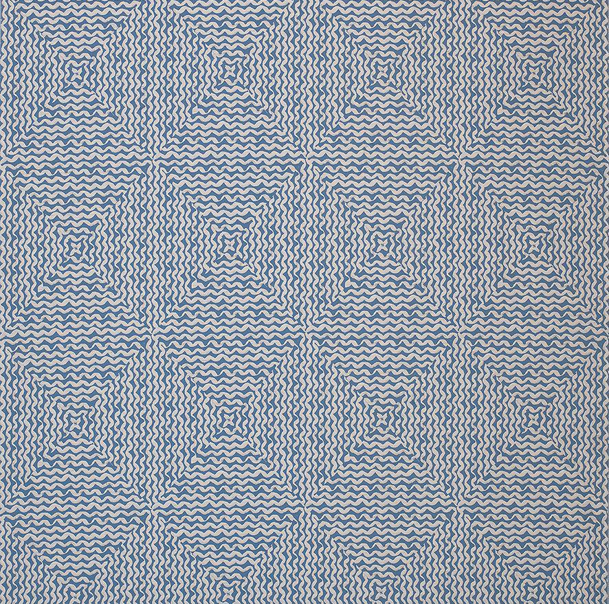 DWCY-900171 Nina Campbell Fabric Denim Blue designer-wallcoverings-los-angeles