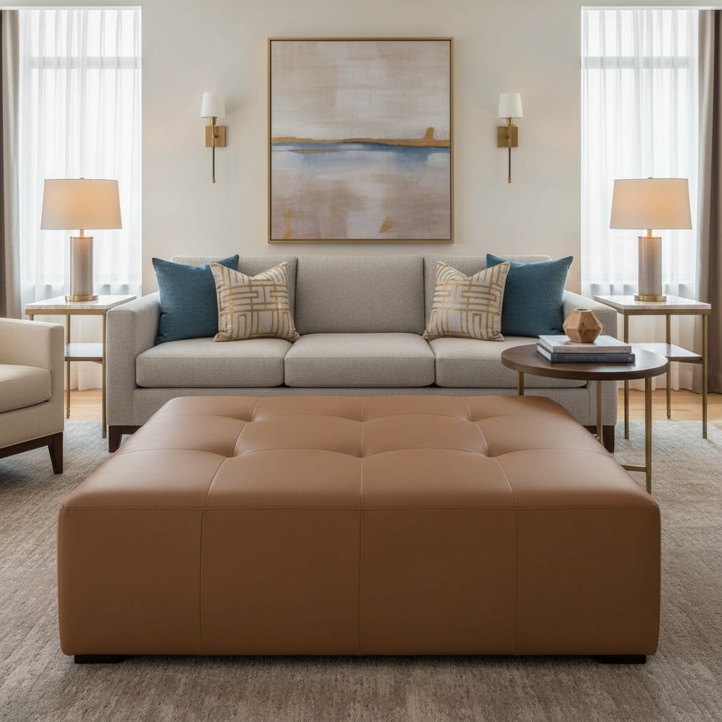 Maho Bay - Ridge Upholstered Ottoman | Architectural Fabrics
