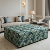 Trellis Bay - Pistachio Upholstered Ottoman | Architectural Fabrics