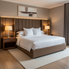 Woven Linen Texture Rich Umber Upholstered Headboard | Architectural Fabrics