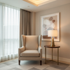 Fine Woven Texture Neutral Beige Upholstered Chair | Architectural Fabrics